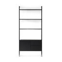 Melns grāmatplaukts ar ozolkoka imitāciju 94x210 cm Edge by Hammel – Hammel Furniture