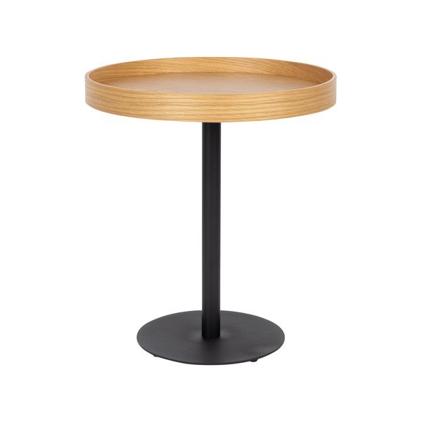 Apaļš sānu galdiņš ar ozolkoka imitācijas galda virsmu ø 40 cm Yuri S – White Label