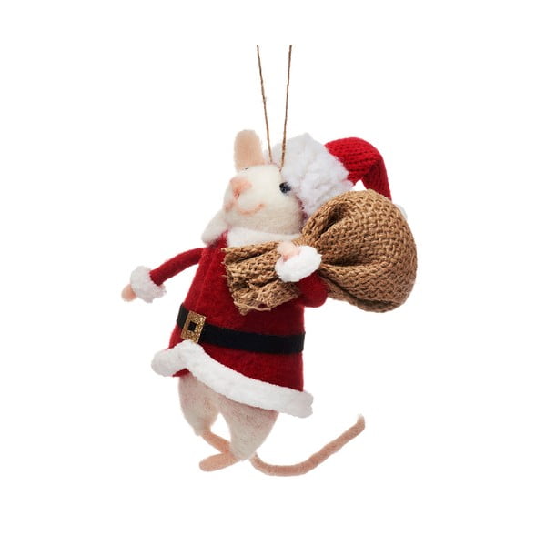 Tekstila Ziemassvētku eglītes rotājums Santa Mouse – Sass & Belle