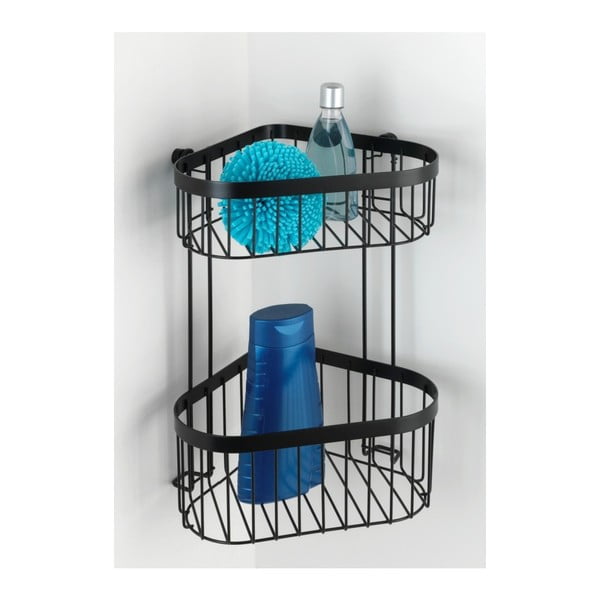 Melns pie sienas stiprināms stūra grozs Wenko Classic Plus-image-4