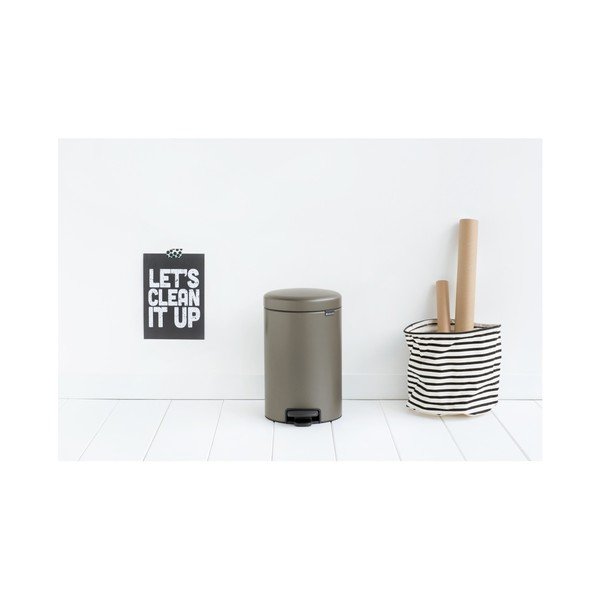 Brabantia Newicon brūni pelēka atkritumu urna ar pedāļiem, 12 l-image-3