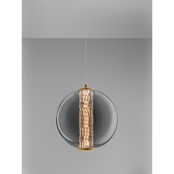 Pelēka metāla LED piekaramā lampa ar stikla abažūru ø 22 cm Navi – Nova Luce-image-3