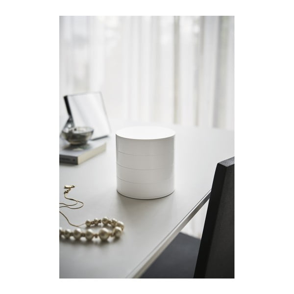 Balta divstāvu juvelierizstrādājumu kaste YAMAZAKI Tower, ⌀ 10 cm-image-2