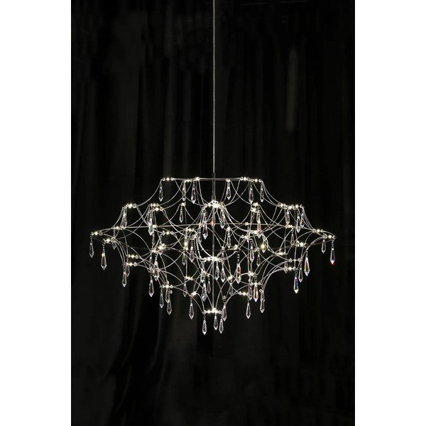 Sudraba krāsas LED piekaramā lampa ø 80 cm Efesos – Markslöjd-image-1