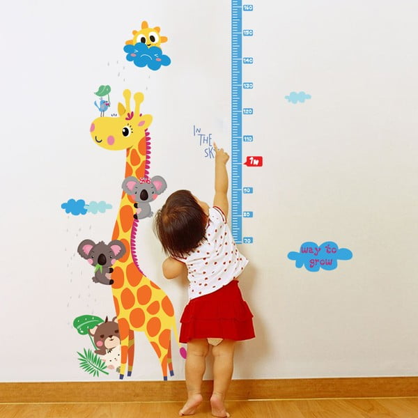 Durvju/sienas bērnu uzlīme ar mērlentes motīvu 60x120 cm Giraffe & Koalas – Ambiance