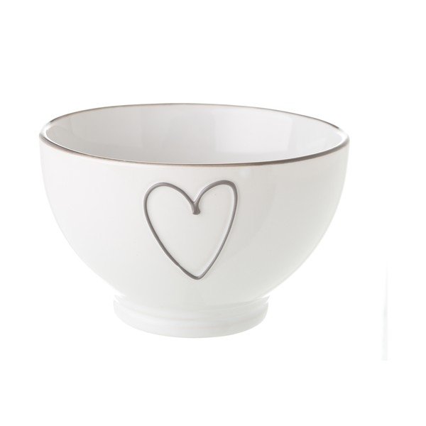 Balta keramikas bļoda Unimasa Heart, 580 ml