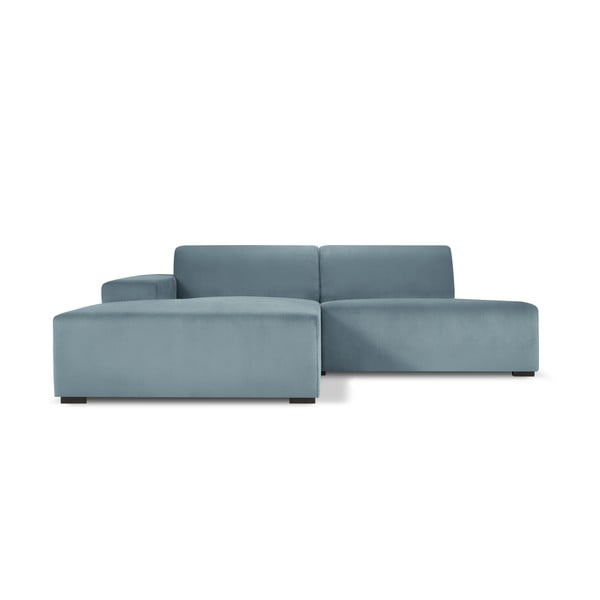 Gaiši zils velveta stūra dīvāns Cosmopolitan Design Hobart, kreisais stūris