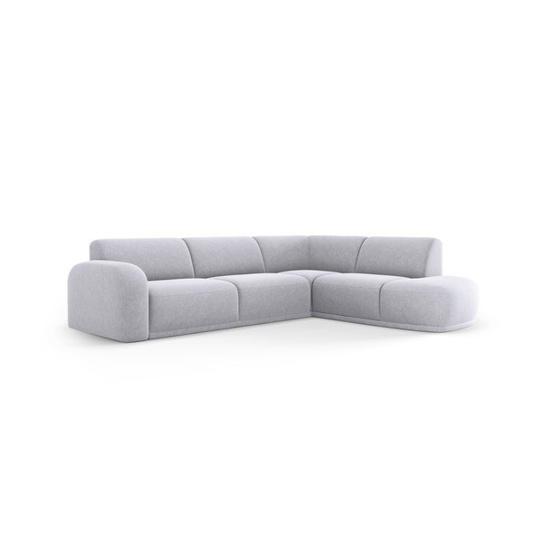 Gaiši pelēks samta stūra dīvāns Erin – Micadoni Home-image-2
