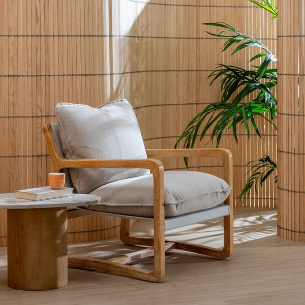 Bēšs/dabīga toņa atpūtas krēsls – Ixia-image-1