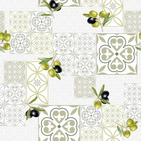 Ar mitru drānu noslaukāms galdauts no PVC ø 160 cm Andalousie – douceur d'intérieur-image-1