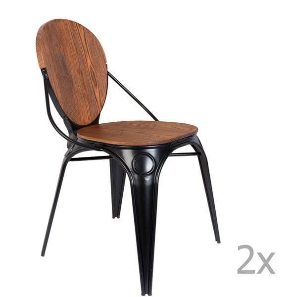 2 melnu Zuiver Louix krēslu komplekts