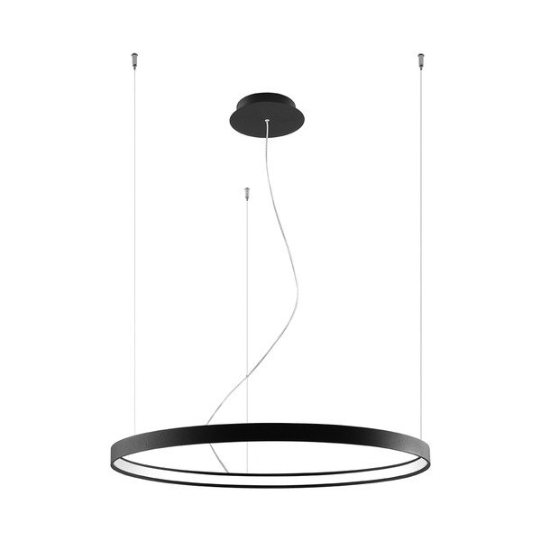 Melna alumīnija LED piekaramā lampa ø 78 cm RIO – Thoro