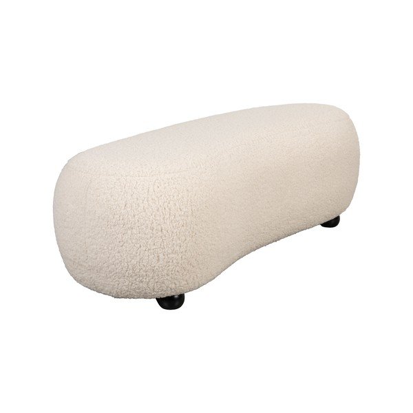 Krēmkrāsas polsterēts sols no buklē auduma Noxx – White Label-image-2