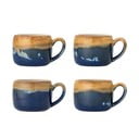 Zilas/brūnas akmensmasas krūzes (4 gab.) 400 ml Sheen – Bloomingville