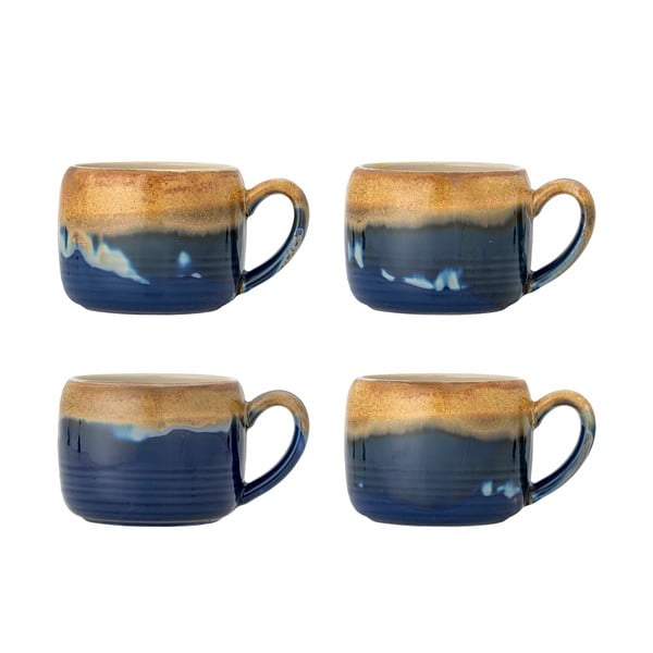 Zilas/brūnas akmensmasas krūzes (4 gab.) 400 ml Sheen – Bloomingville