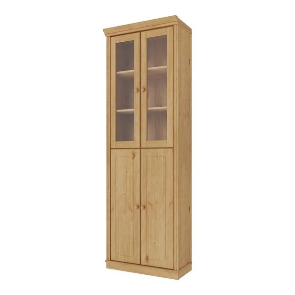 Gaiša dabīga toņa priedes masīvkoka vitrīna 74x223x37 cm Anita – Støraa-image-3
