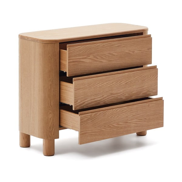 Dabīga toņa kumode ar oškoka imitāciju 120x80x40 cm Salaya – Kave Home-image-3