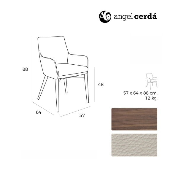 Balts ēdamistabas krēsls Ángel Cerdá Yadira-image-3