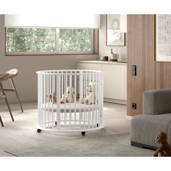 Balta dižskābarža masīvkoka bērnu sētiņa 90x90 cm Dino – Vipack-image-1