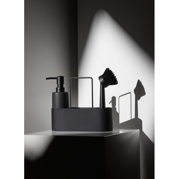 Melns plastmasas/silikona mazgāšanas līdzekļu turētājs Singles – Zone-image-2