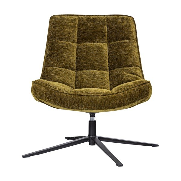 Zaļš grozāms atpūtas krēsls no šenila auduma Maudi – WOOOD-image-2