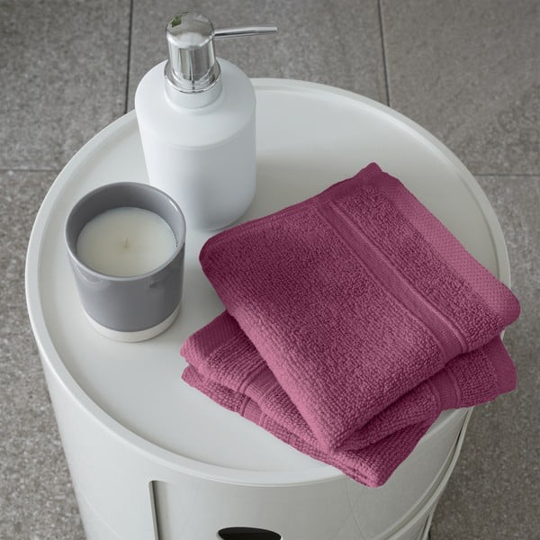 Tumši rozā frotē kokvilnas dvieļi (2 gab.) 30x30 cm Zero Twist – Catherine Lansfield-image-1