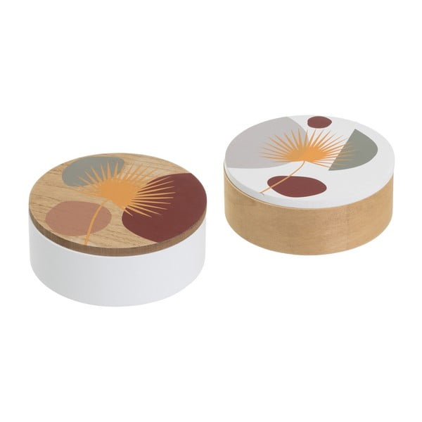 Dekoratīvas uzglabāšanas kastes ar vāku (2 gab.) ø 17x6,5 cm – Casa Selección
