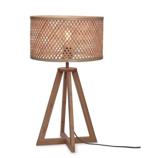 Dabīga toņa galda lampa ar bambusa abažūru (augstums 53 cm) Java – Good&Mojo