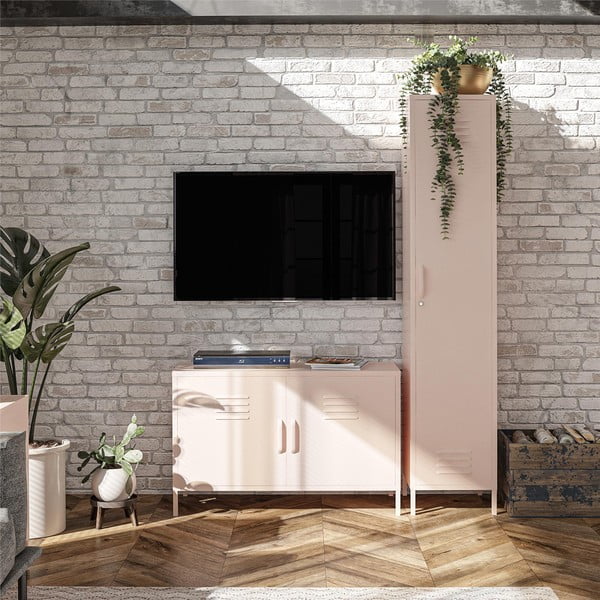 Rozā metāla skapītis 38x185x40 cm Mission District – Støraa-image-1