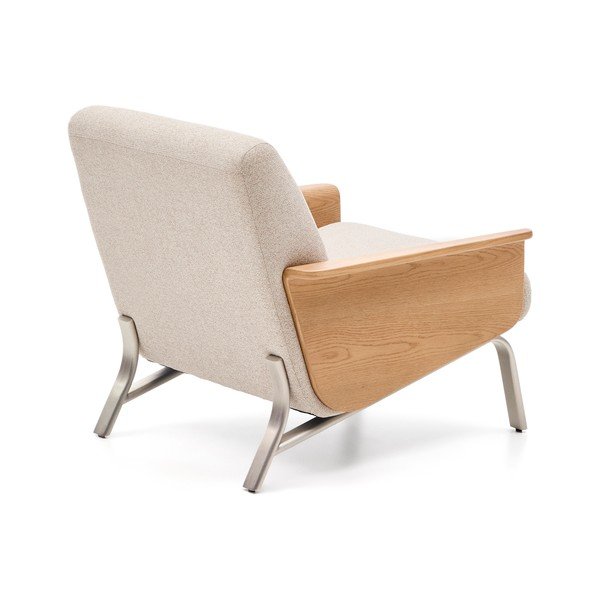 Bēšs atpūtas krēsls no šenila auduma Amsen – Kave Home-image-4