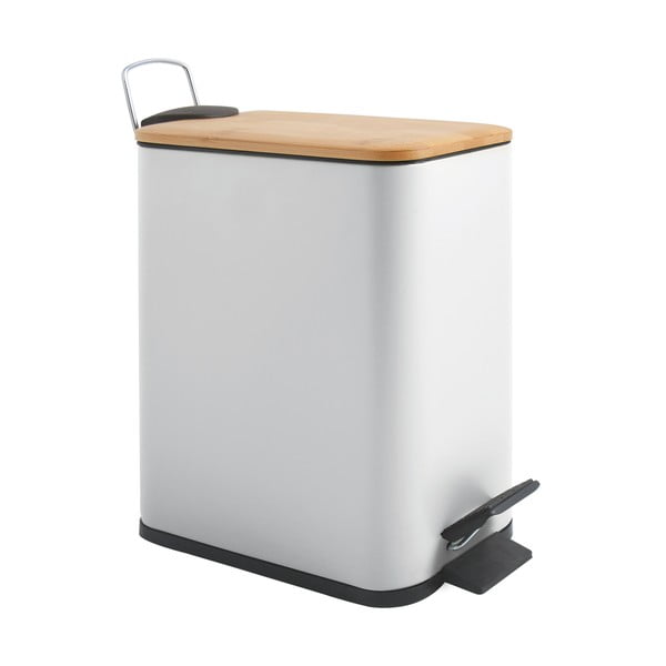 Balta tērauda atkritumu tvertne ar pedāli 5 l   Erik – Spirella