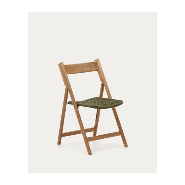 Zaļš/dabīga toņa masīvkoka dārza krēsls Dandara – Kave Home
