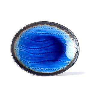 Zils keramikas ovāls šķīvis MIJ Cobalt, 24 x 20 cm