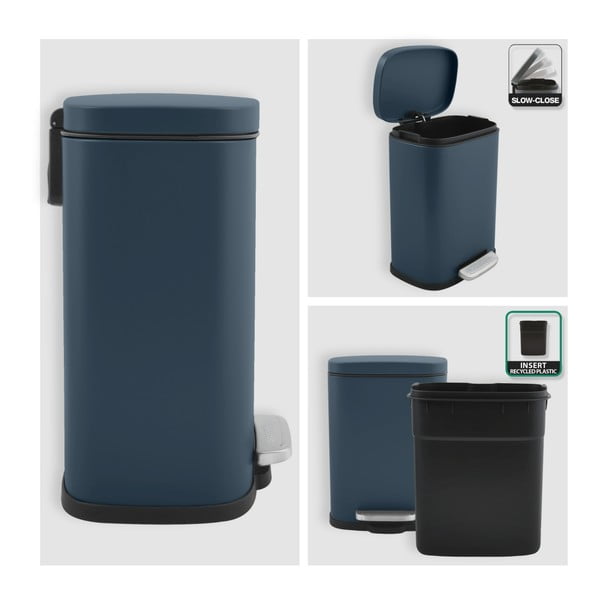 Zaļganzila tērauda atkritumu tvertne ar pedāli 5 l   Akira – Spirella-image-4