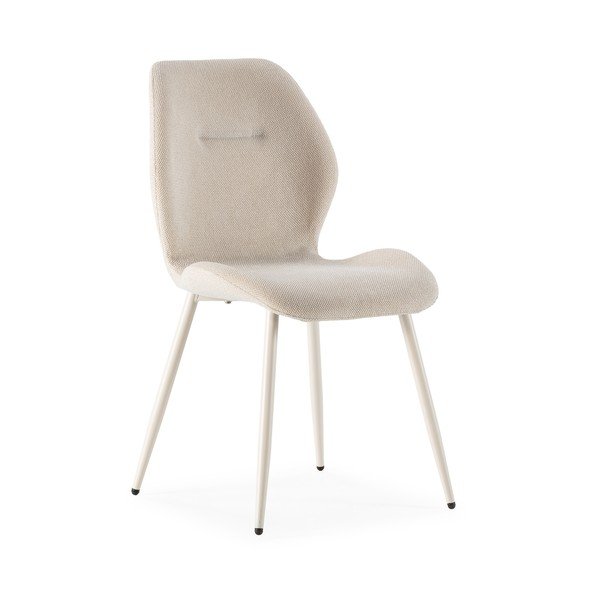 Krēmkrāsas polsterēti pusdienu krēsli (4 gab.) Ansu – Marckeric