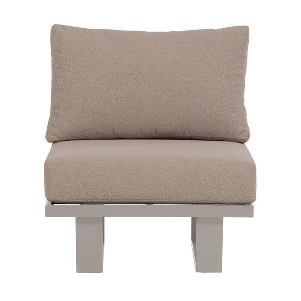 Pelēkbēšs metāla/polsterēts dārza atpūtas krēsls Bear – WOOOD-image-3