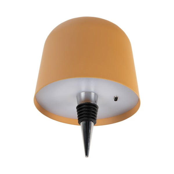 Okera dzeltena LED galda lampa ar pudeli un metāla abažūru (augstums 13 cm) Cone Hat LED – Leitmotiv-image-2