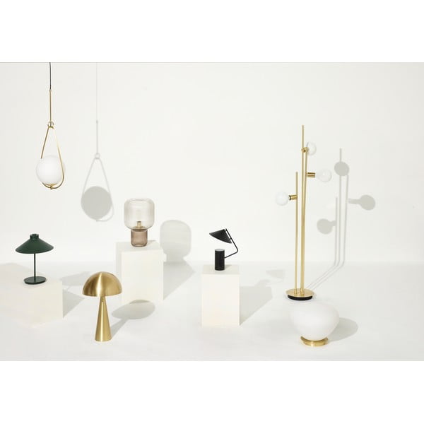 Brūna galda lampa ar stikla abažūru (augstums 42 cm) Pirum – Hübsch-image-3