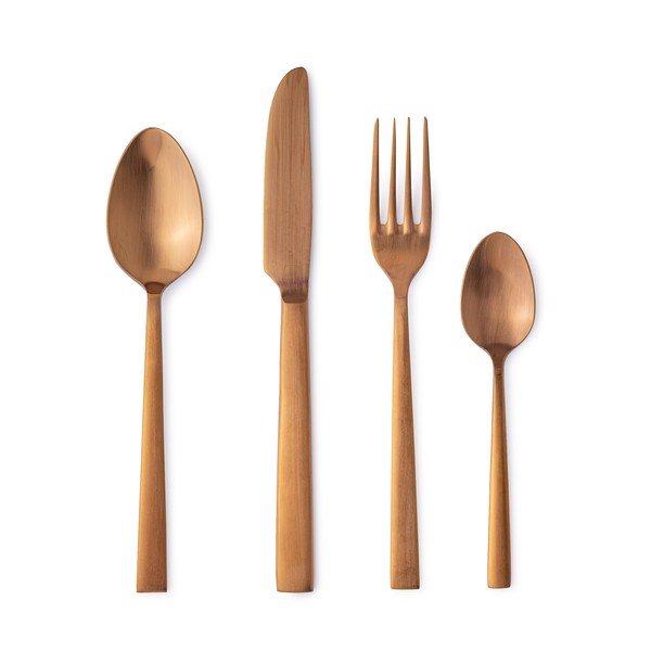 Vara krāsas nerūsējošā tērauda galda piederumi (16 gab.) 4 personām Hestia – Bizzotto