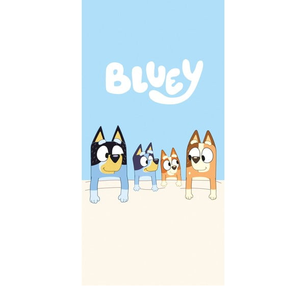 Zils/bēšs kokvilnas bērnu dvielis 70x140 cm Bluey – Jerry Fabrics