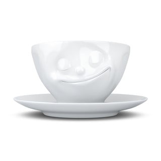 Balta porcelāna kafijas tase 58products Happy, tilpums 200 ml