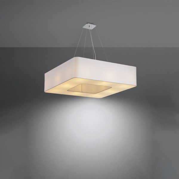 Balta piekaramā lampa ar stikla/auduma abažūru Piano – Sollux-image-3