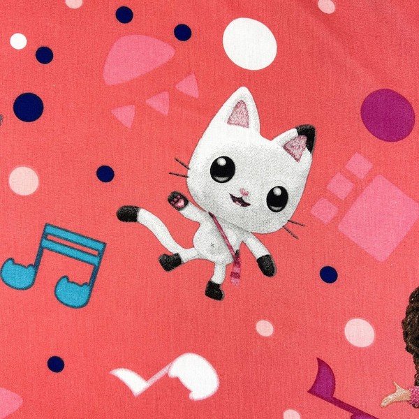 Vienguļamais kokvilnas bērnu palags ar gumiju 90x200 cm Gabby's Dollhouse – Jerry Fabrics-image-2