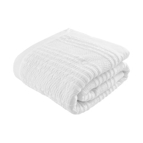 Balts stepēts gultas pārklājs divvietīgai gultai 220x220 cm Lennon Stripe – Catherine Lansfield-image-2