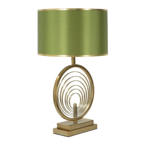 Zaļa galda lampa ar zeltītu dizainu Mauro Ferretti Oblix