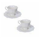 Baltas tasītes (2 gab.) no sintētiskā kaula porcelāna 80 ml Queen – Brandani