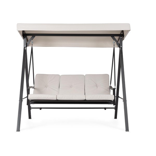 Antracīta pelēka/bēša metāla dārza šūpoles Taurus – Bizzotto-image-1