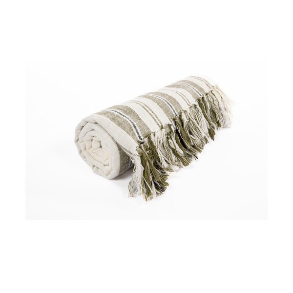 Zaļš kokvilnas pleds 150x200 cm Indira – Tiseco Home Studio-image-4