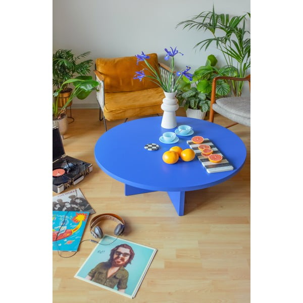 Zils apaļš žurnālgaldiņš ø 100 cm Pausa – Really Nice Things-image-3