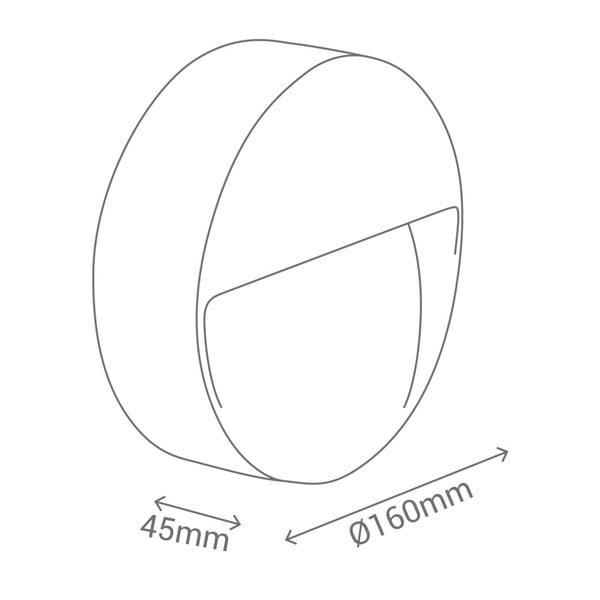 Tumši pelēka apaļa sienas lampa SULION Kamal, ø 15 cm-image-2